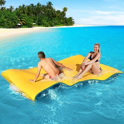 Grande tamanho 3 camadas resistente a lacrimejamento XPE espuma nadar pad flotante ilha pad para piscina de água flutuante para praia lago oceano