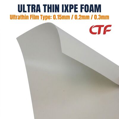 Rolo Fino de Espuma IXPE 0,15mm 0,2mm 0,3mm Folha de Isolamento Impermeável com Goma para Uso em Fitas e Indústria Eletrônica