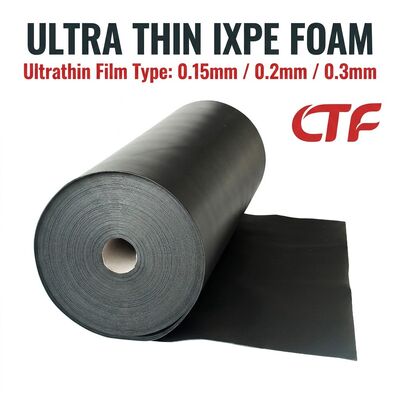 Rolo Fino de Espuma IXPE 0,15mm 0,2mm 0,3mm Folha de Isolamento Impermeável com Goma para Uso em Fitas e Indústria Eletrônica
