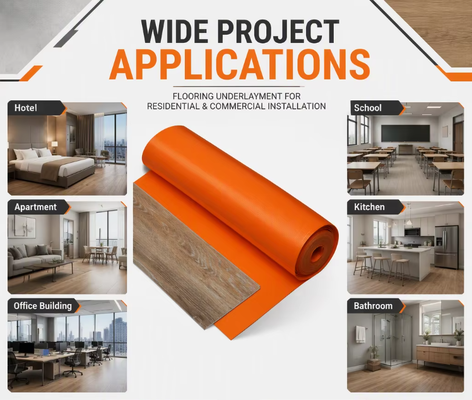 Base de piso de espuma IXPE absorvente de som e resistente à umidade para pisos de vinil PVC SPC Ideal para reformas de apartamentos, hotéis e hospitais
