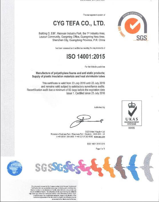 Polyolefin Foam de Célula Fechada Transversal XPE / IXPE Folha de Isolamento Térmico para Construção & HVAC 23