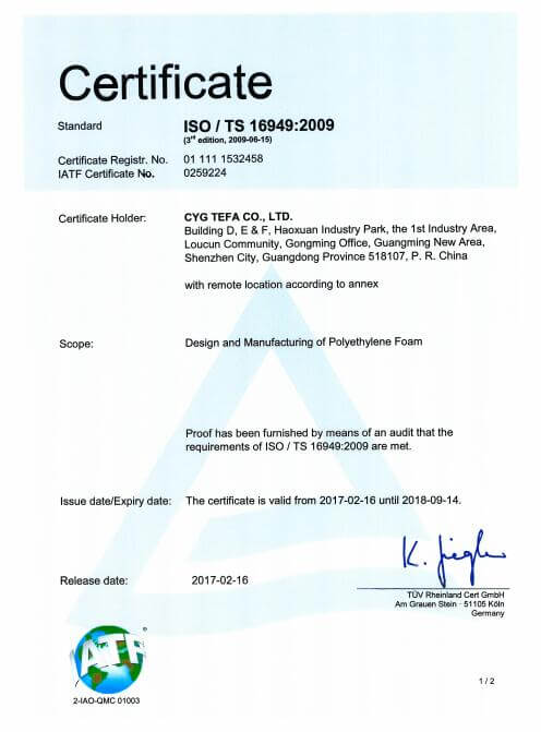 Polyolefin Foam de Célula Fechada Transversal XPE / IXPE Folha de Isolamento Térmico para Construção & HVAC 24