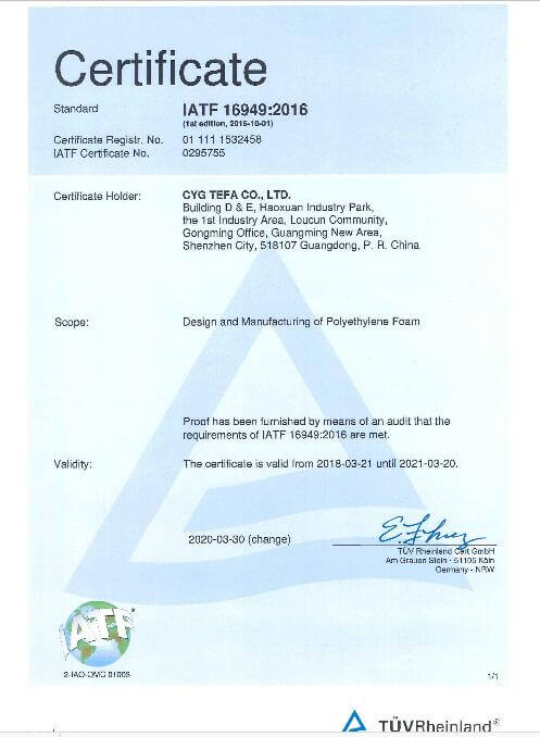 Polyolefin Foam de Célula Fechada Transversal XPE / IXPE Folha de Isolamento Térmico para Construção & HVAC 26